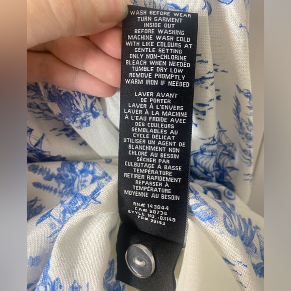 7 For All Mankind Ocean Toile Print Linen Skater Dress With Pockets! - Picture 10 of 10